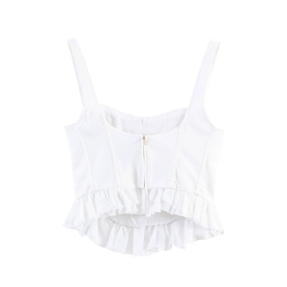 ZARA French Ruffle Waist Cami Top